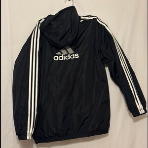 Adidas Black Jacket with White Stripes